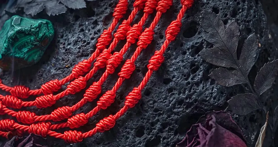 Pulseras de hilo rojo tejido